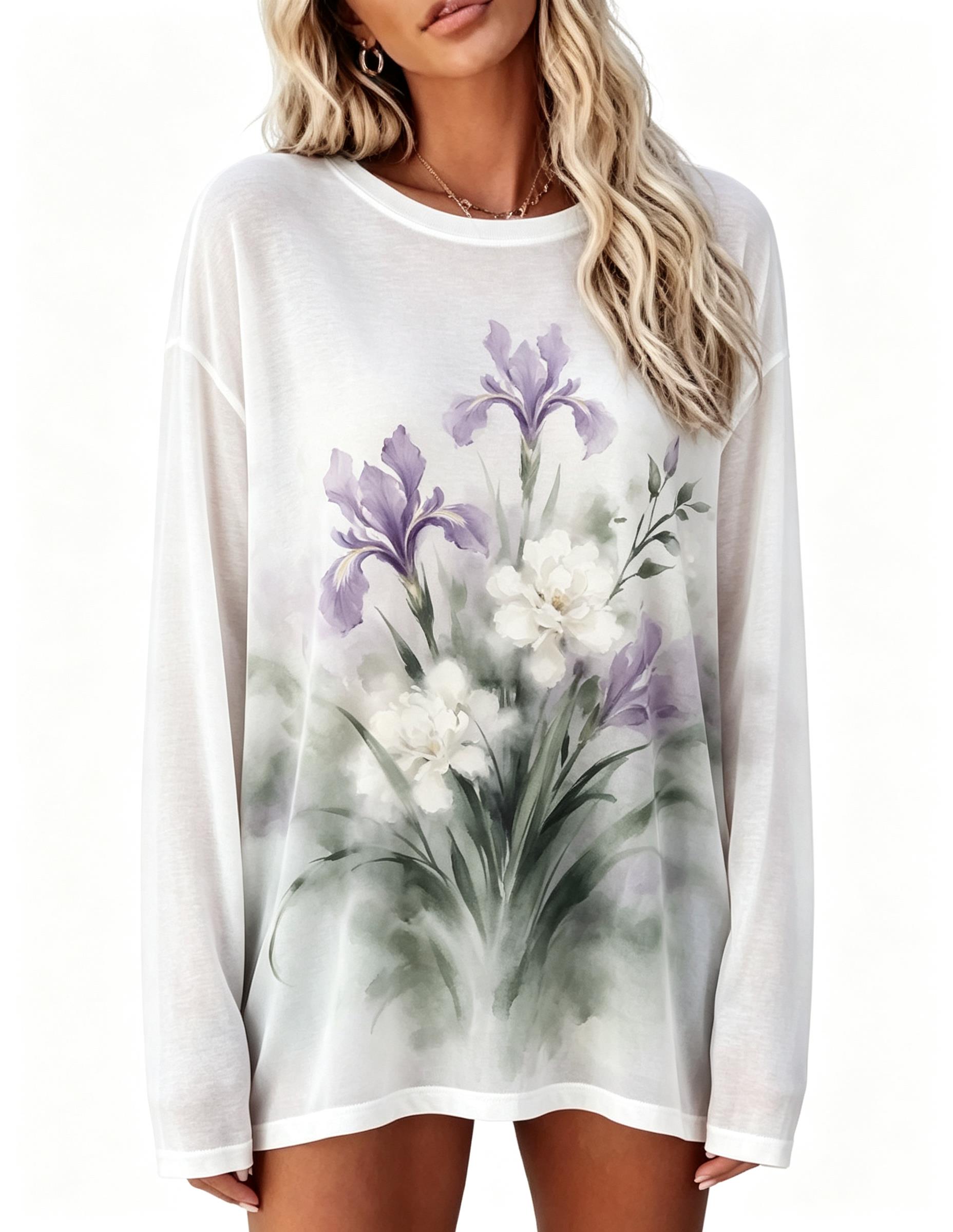 Camiseta Feminina de Manga Lon - Winter Clothing For Women avaliação e preço