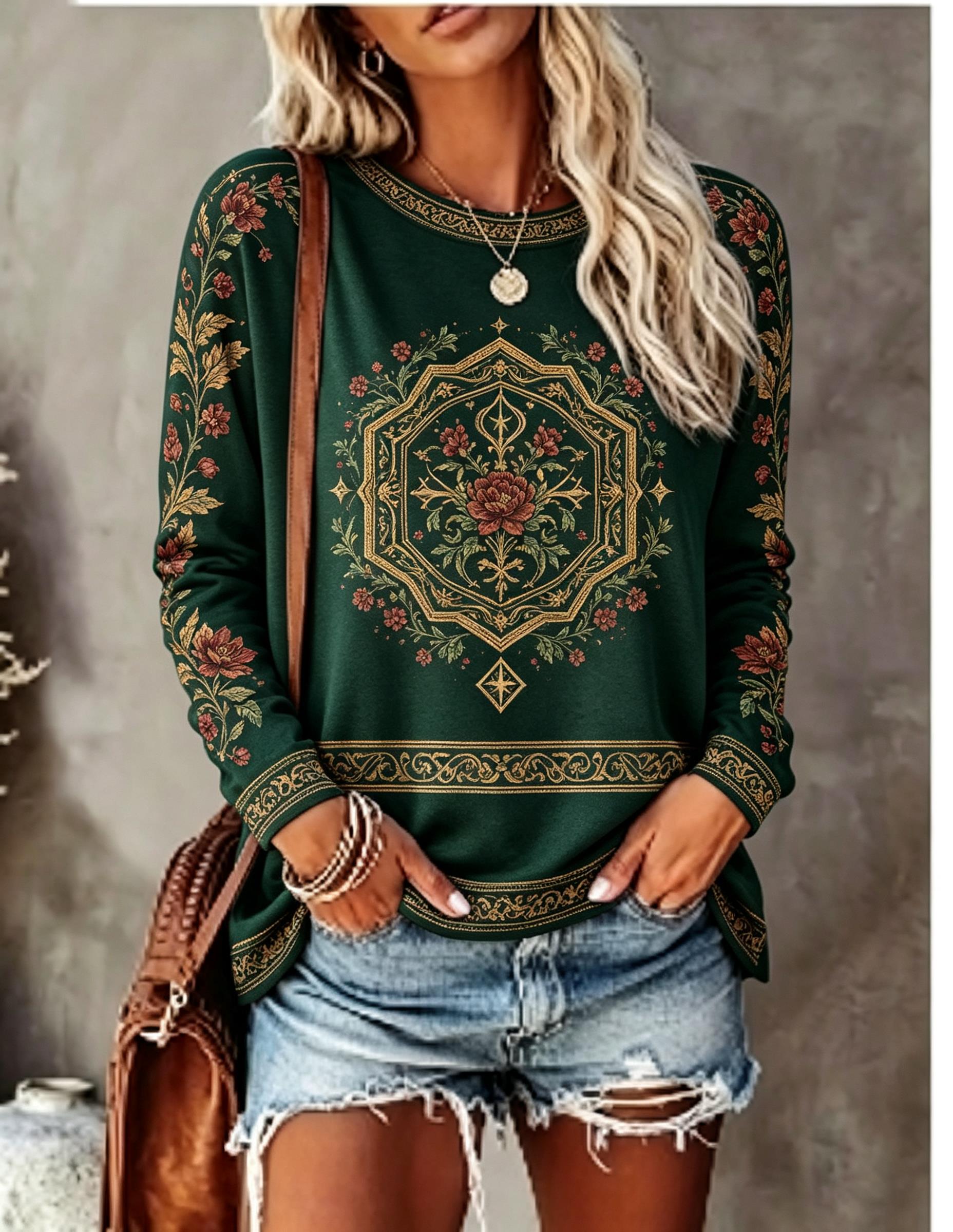 Camiseta Feminina de Manga Lon - Winter Clothing For Women avaliação e preço