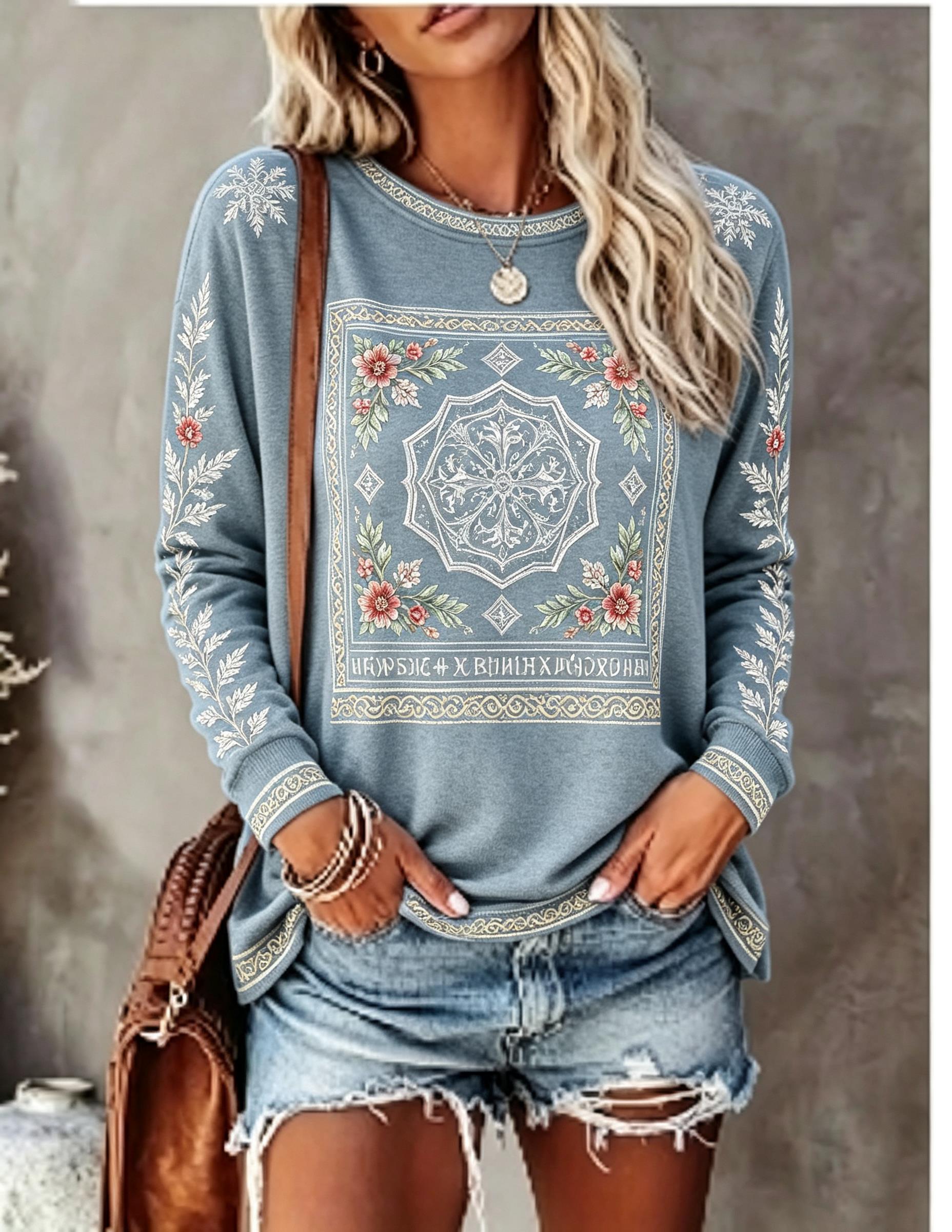 Camiseta Feminina de Manga Lon - Winter Clothing For Women avaliação e preço