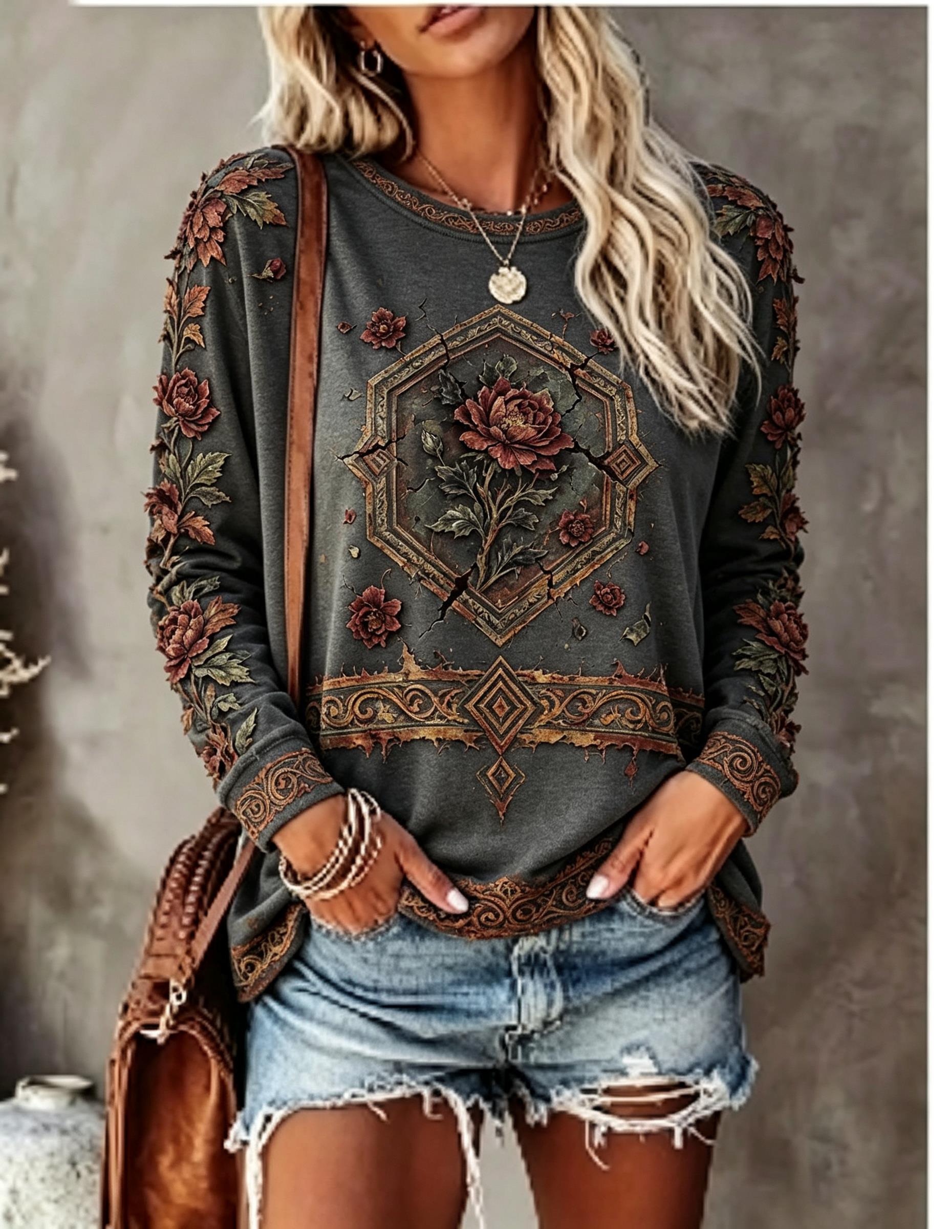 Camiseta Feminina de Manga Lon - Winter Clothing For Women avaliação e preço