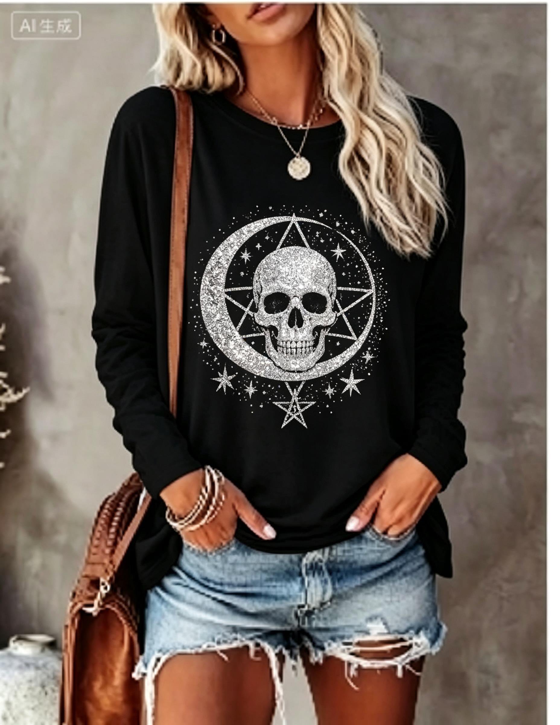 Camiseta Feminina de Manga Lon - Winter Clothing For Women avaliação e preço
