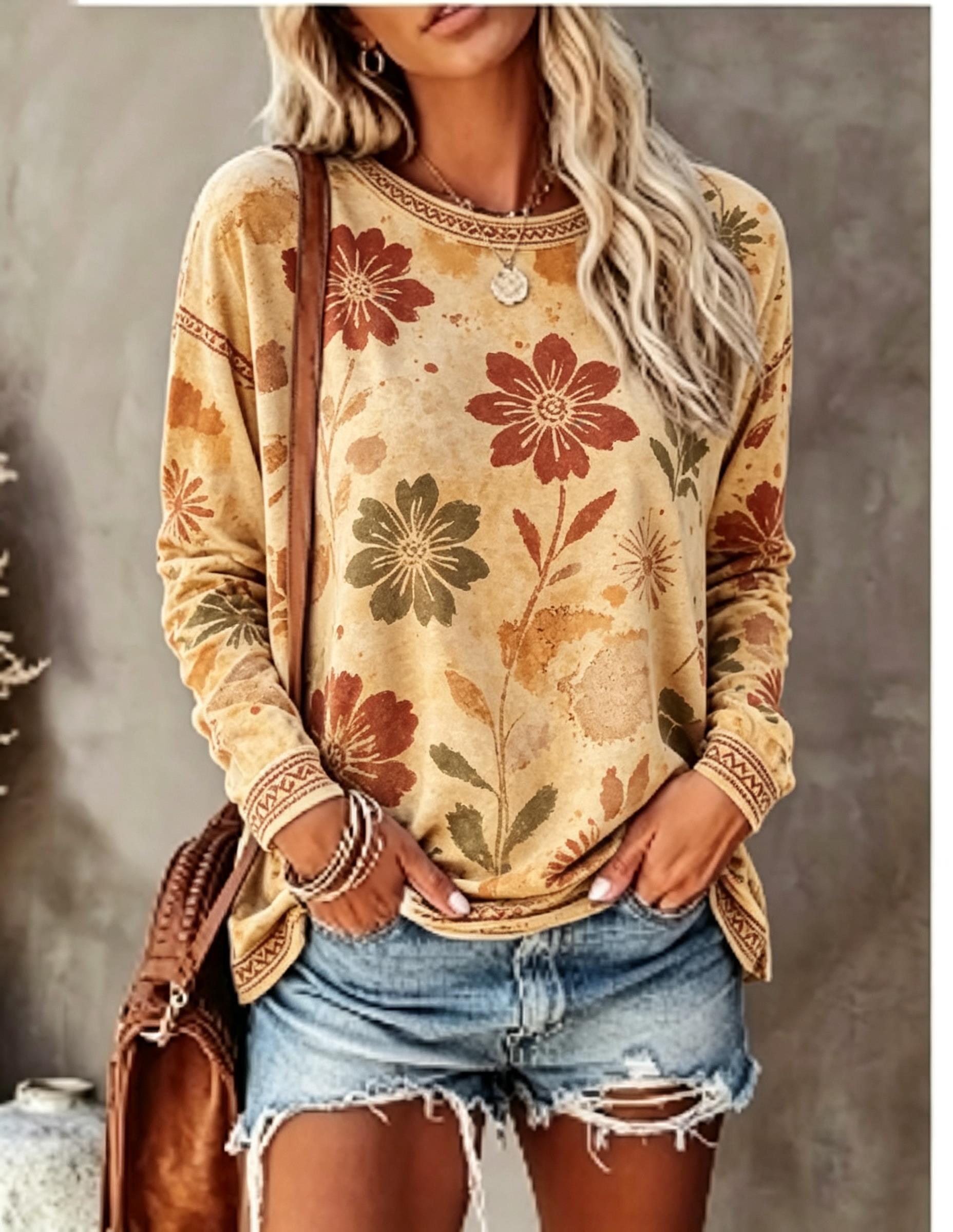 Camiseta feminina de manga com - Winter Clothing For Women avaliação e preço
