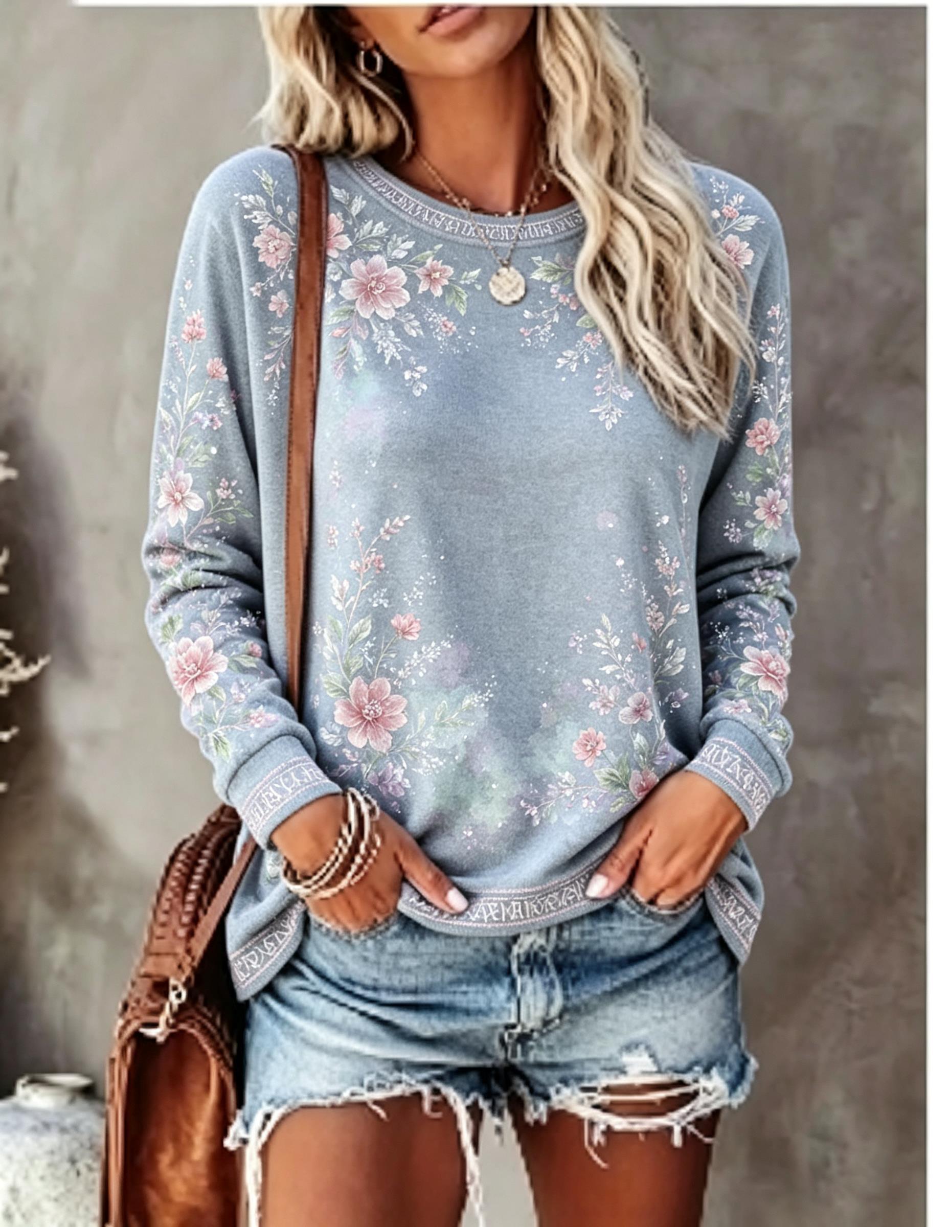 Camiseta feminina de manga com - Winter Clothing For Women avaliação e preço