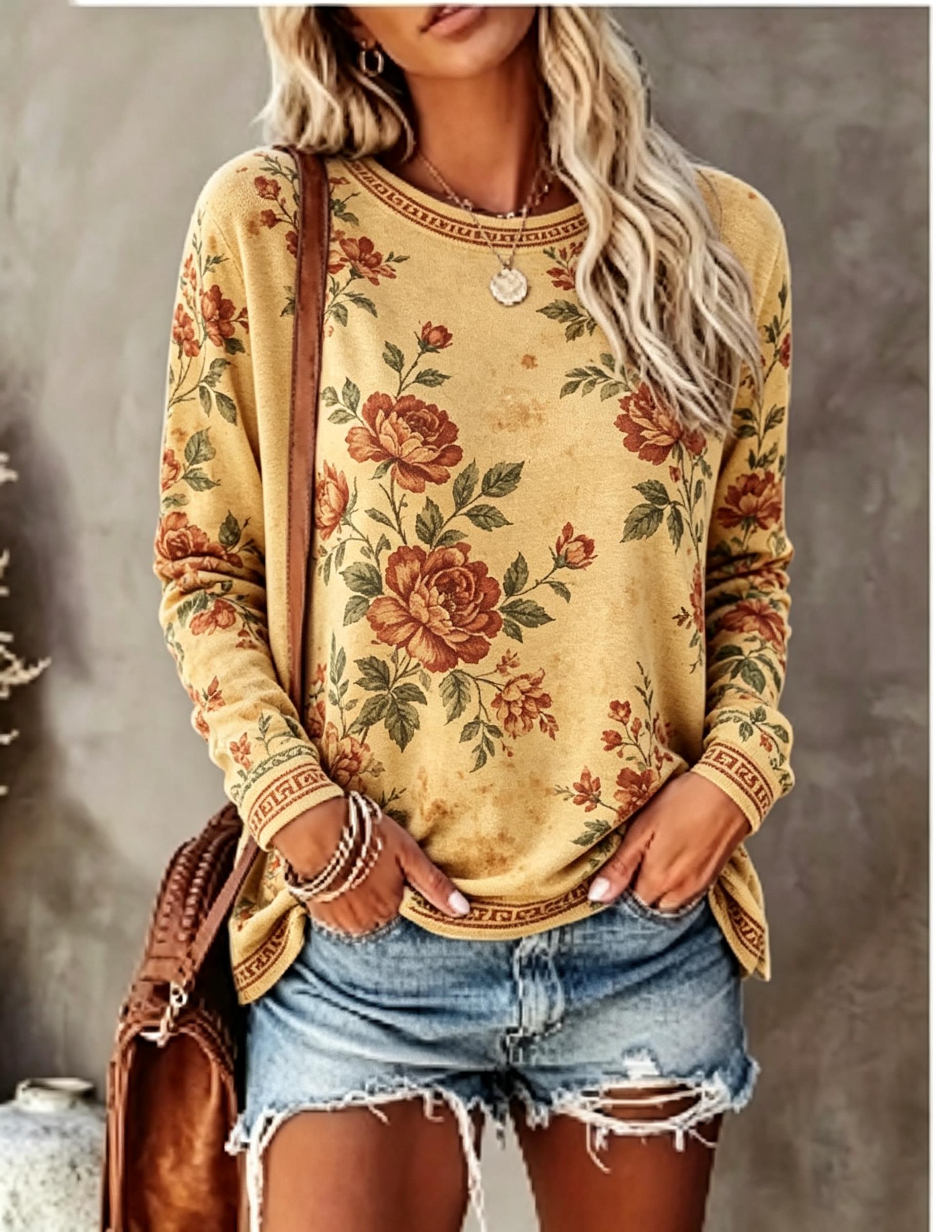 Camiseta feminina de manga com - Winter Clothing For Women avaliação e preço